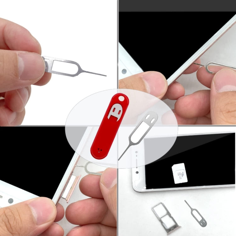 Eject Sim Card Tray Open Pins Needle Keychain Tool With Silicone Case(White) - free shipping - PMC Jewellery - Order now!