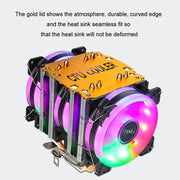 EVESKY 600 Desktop Computer 4 Copper Tube Mute CPU Cooling Fan, Color: Single Fan Without Light
