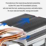 EVESKY 600 Desktop Computer 4 Copper Tube Mute CPU Cooling Fan, Color: Color Single Fan