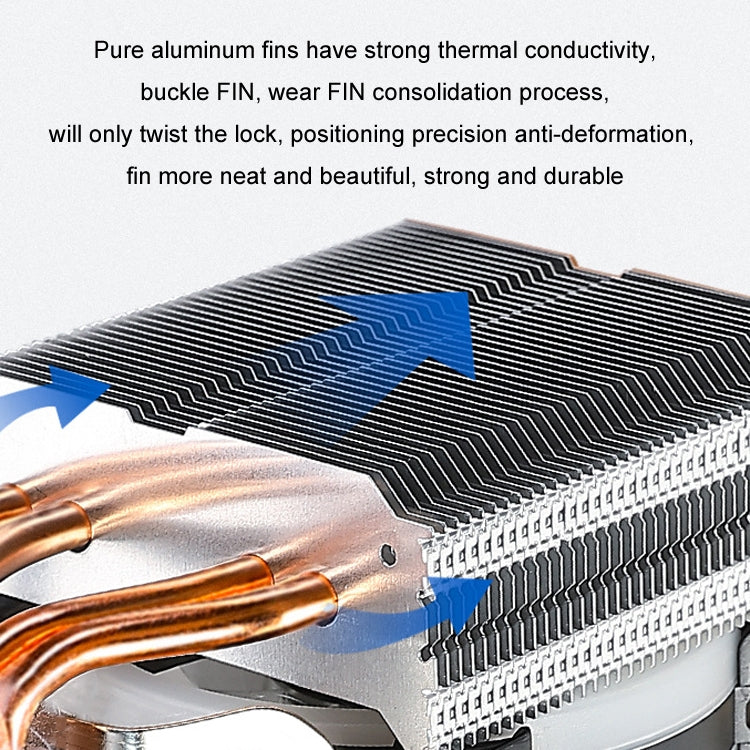 EVESKY 600 Desktop Computer 4 Copper Tube Mute CPU Cooling Fan, Color: No Light Three Fans - free shipping - PMC Jewellery - Order now!