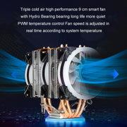EVESKY 600 Desktop Computer 4 Copper Tube Mute CPU Cooling Fan, Color: Color Single Fan