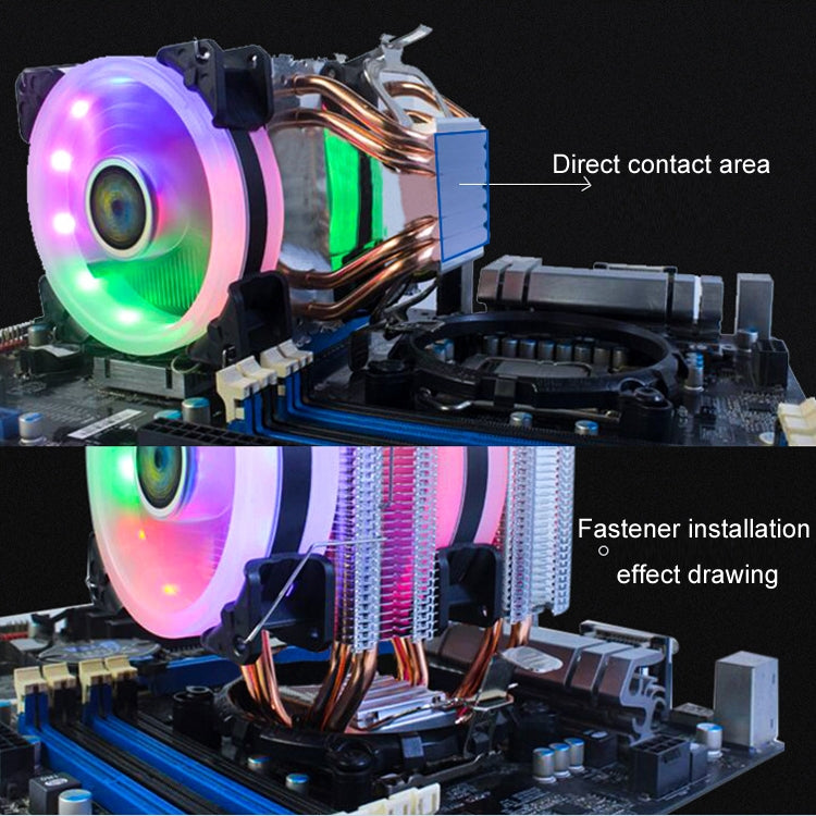 EVESKY 600 Desktop Computer 4 Copper Tube Mute CPU Cooling Fan, Color: Color Single Fan