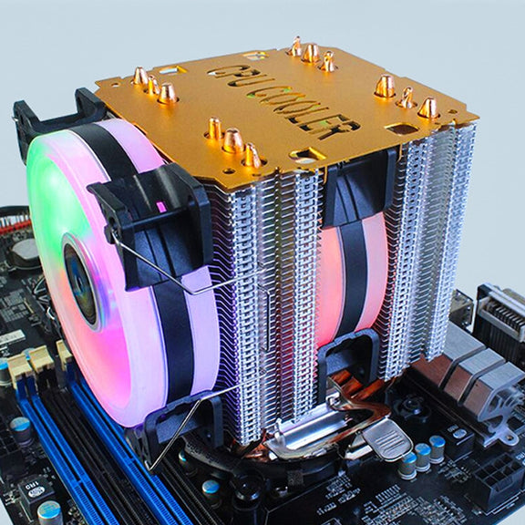 EVESKY 600 Desktop Computer 4 Copper Tube Mute CPU Cooling Fan, Color: No Light Three Fans