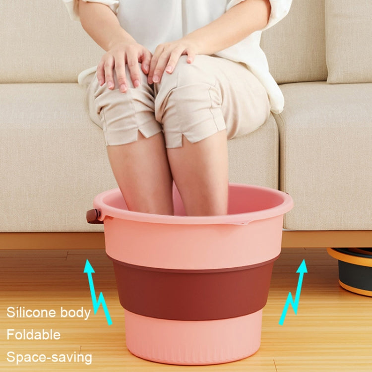 Large 17L Folding Thickened Portable Plastic Bucket Outdoor Fishing Barrel Car Travel Wash Barrel(Light Green) - Kettles by PMC TechLife | Online Shopping South Africa | PMC TechLife