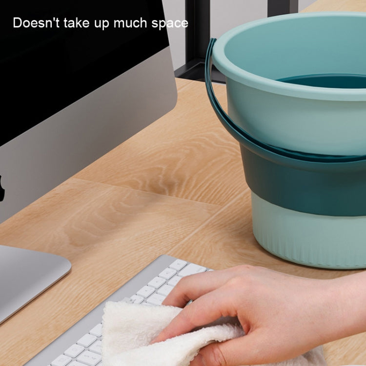 Large 17L Folding Thickened Portable Plastic Bucket Outdoor Fishing Barrel Car Travel Wash Barrel(Light Green) - Kettles by PMC TechLife | Online Shopping South Africa | PMC TechLife