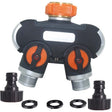 Garden Irrigation And Watering One Pass Two Faucet Water Divider With Thread European Connector+Plastic Nipple Connector - Watering & Irrigation by PMc TechLife | Online Shopping South Africa | PMc TechLife | Buy Now Pay Later Mobicred