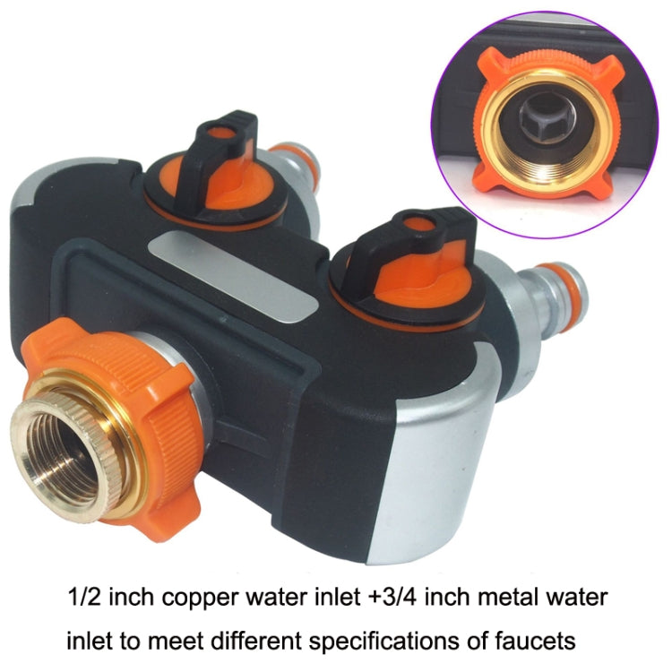 Garden Irrigation And Watering One Pass Two Faucet Water Divider With Thread European Connector+Plastic Nipple Connector - Watering & Irrigation by PMc TechLife | Online Shopping South Africa | PMc TechLife | Buy Now Pay Later Mobicred