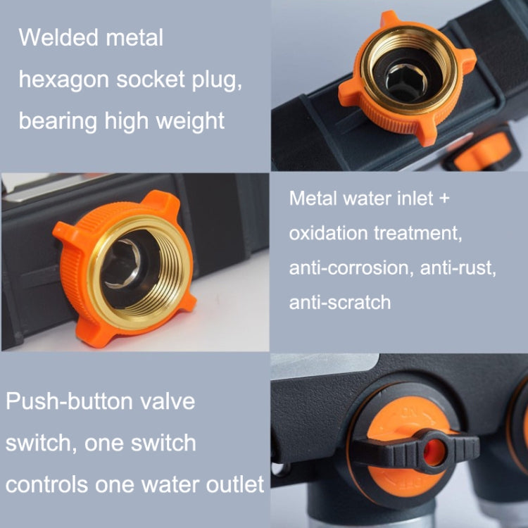 Garden Irrigation And Watering One Pass Two Faucet Water Divider With Copper Adapter