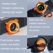 Garden Irrigation And Watering One Pass Two Faucet Water Divider With Thread European Connector+Plastic Nipple Connector