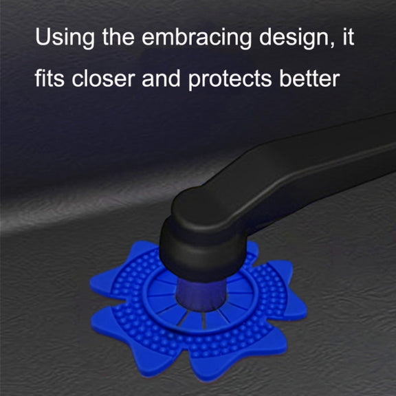 4sets Car Universal Wiper Hole Protective Cover PVC Dustproof Snowproof Wiper Pad(Blue Small Hole)