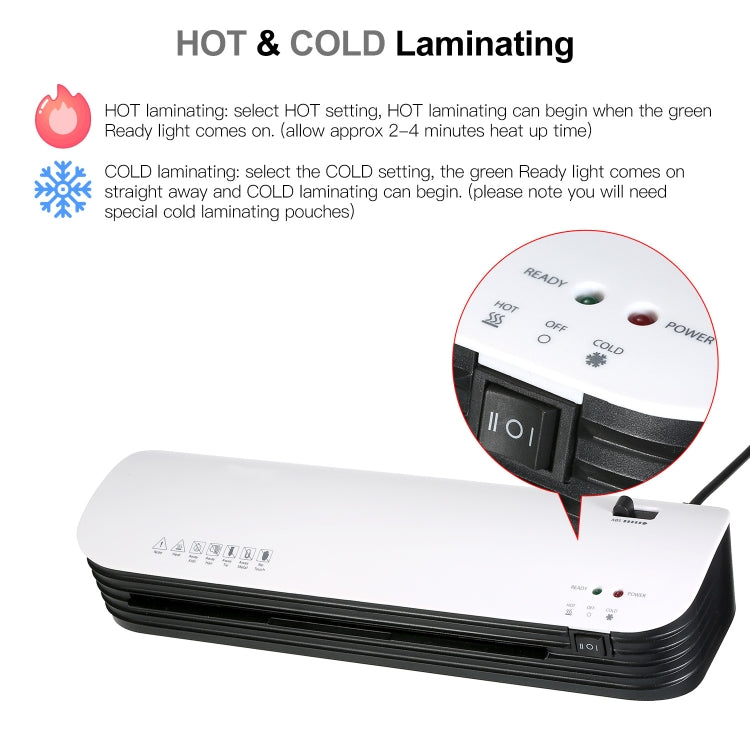 Osmile SL299 A4 Laminator Cold Hot Lamination Photo File Laminating Machine(UK Plug) - Photo Film Covering Machine by Osmile | Online Shopping South Africa | PMC TechLife | Buy Now Pay Later Mobicred