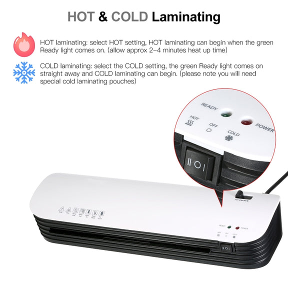Osmile SL299 A4 Laminator Cold Hot Lamination Photo File Laminating Machine(US Plug)