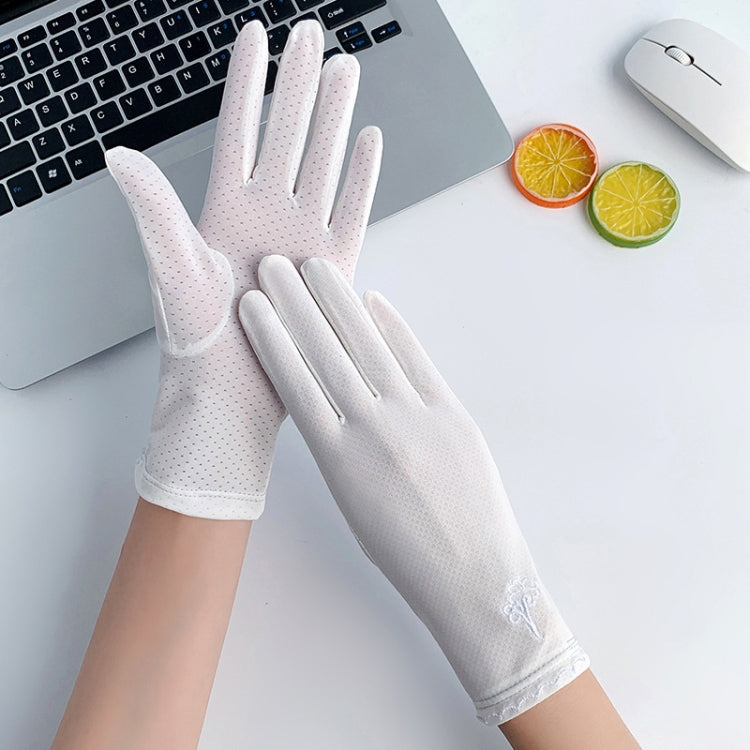 Free Code Summer Sunscreen Anti-ultraviolet Ice Silk Thin Gloves(White) - Safety Gloves by PMC TechLife | Online Shopping South Africa | PMC TechLife | Buy Now Pay Later Mobicred