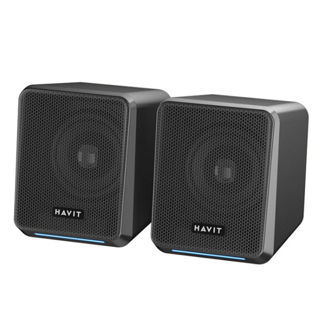 Havit A20 Plus Colorful Ambient Light Wired Computer Audio Stereo Surround Sound Speaker, Style: Black