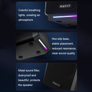 Havit A20 Plus Colorful Ambient Light Wired Computer Audio Stereo Surround Sound Speaker, Style: Bluetooth Version