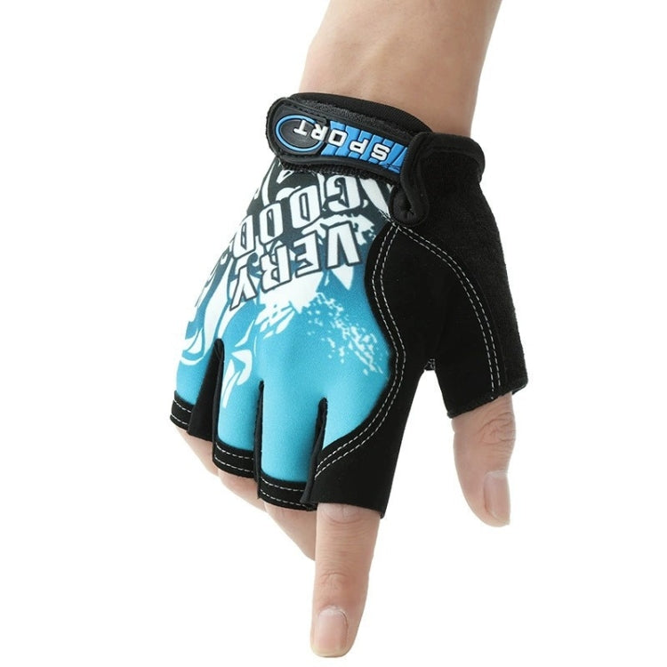 1pair Outdoor Sports Light and Breathable Summer Non-slip Fitness Half-finger Gloves(Blue) - Cycling Gloves by PMC TechLife | Online Shopping South Africa | PMC TechLife | Buy Now Pay Later Mobicred