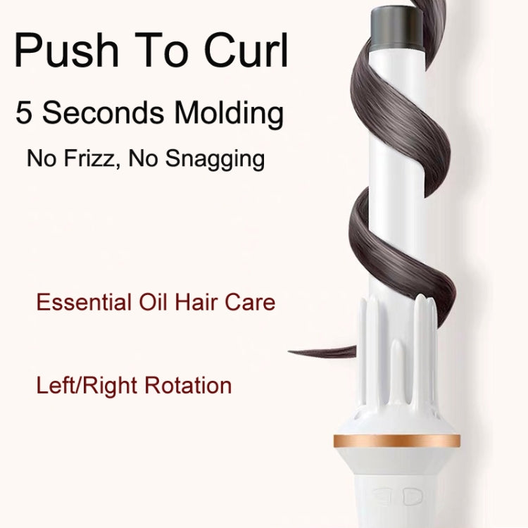 Automatic Curling Iron With Bi-Directional Rotating Ceramic Glaze Coating Hair Care, Plug: UK Plug White