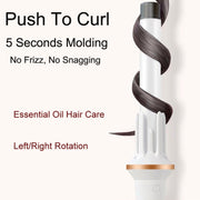 Automatic Curling Iron With Bi-Directional Rotating Ceramic Glaze Coating Hair Care, Plug: AU Plug White