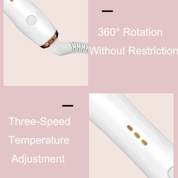 Automatic Curling Iron With Bi-Directional Rotating Ceramic Glaze Coating Hair Care, Plug: US Plug White