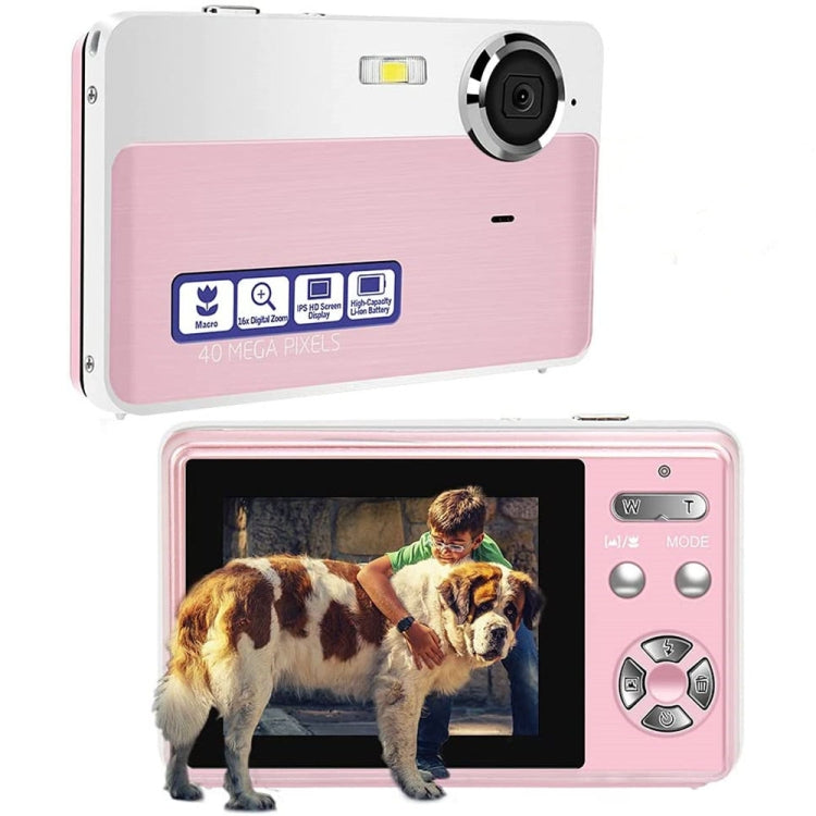 2.4 Inch IPS Screen 40 Million Pixel Digital Camera 16X Digital Zoom Video Macro Portable Camera(Pink Standard) - Children Cameras by PMC TechLife | Online Shopping South Africa | PMC TechLife | Buy Now Pay Later Mobicred