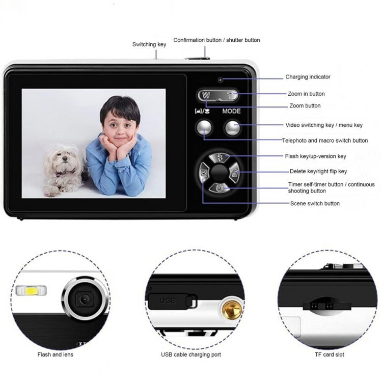 2.4 Inch IPS Screen 40 Million Pixel Digital Camera 16X Digital Zoom Video Macro Portable Camera(Pink Standard) - Children Cameras by PMC TechLife | Online Shopping South Africa | PMC TechLife | Buy Now Pay Later Mobicred