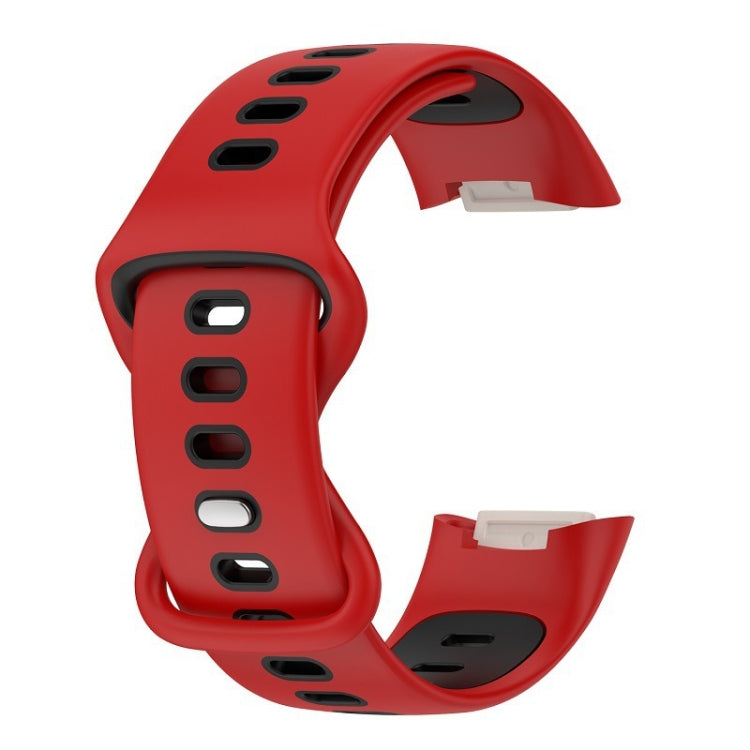 For Fitbit Charge 5 Smart Watch Sports Waterproof Two-Color Silicone Band(Red Black) - Watch Bands by PMC TechLife | Online Shopping South Africa | PMC TechLife | Buy Now Pay Later Mobicred