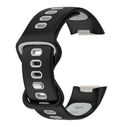 For Fitbit Charge 5 Smart Watch Sports Water-resistant Two-Color Silicone Band(Black Gray)