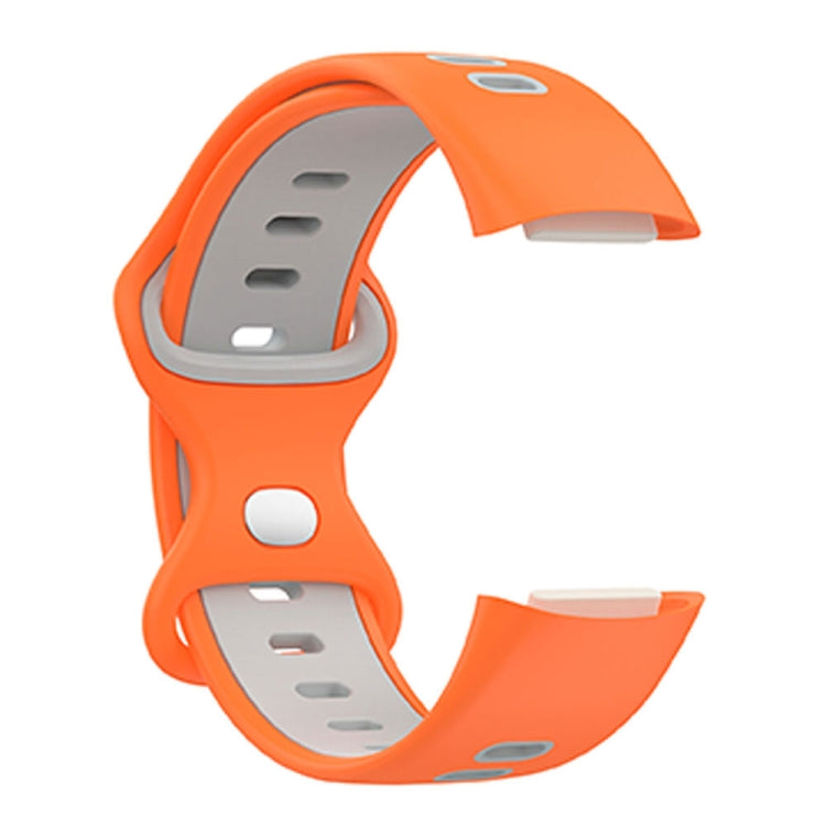 For Fitbit Charge 5 Smart Watch Sports Waterproof Two-Color Silicone Band(Orange Gray) - Watch Bands by PMC TechLife | Online Shopping South Africa | PMC TechLife | Buy Now Pay Later Mobicred