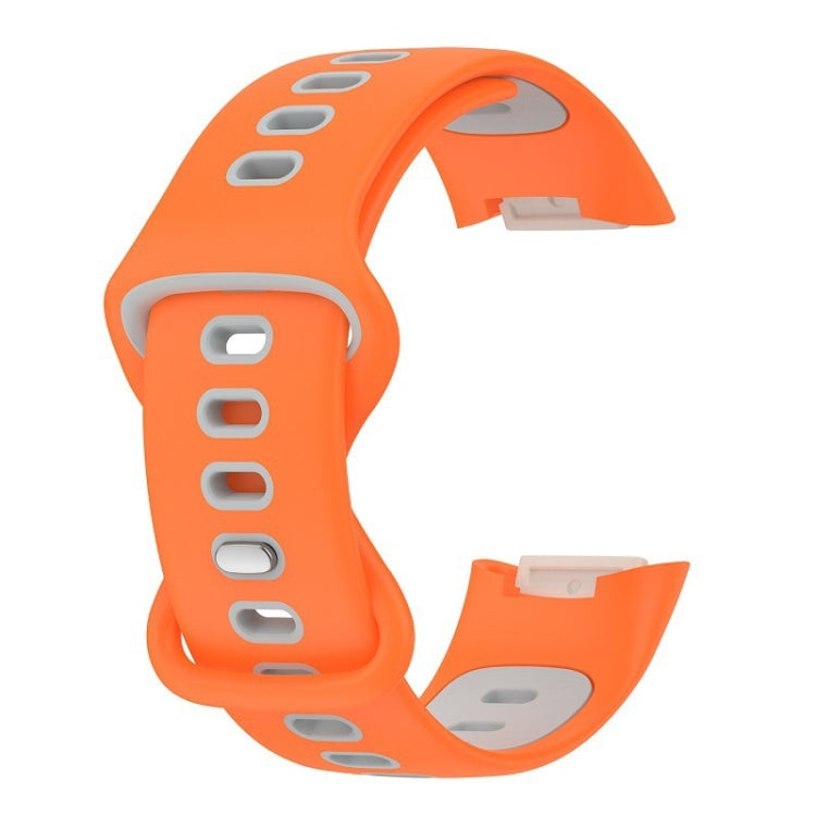 For Fitbit Charge 5 Smart Watch Sports Waterproof Two-Color Silicone Band(Orange Gray) - Watch Bands by PMC TechLife | Online Shopping South Africa | PMC TechLife | Buy Now Pay Later Mobicred