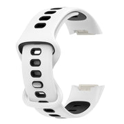For Fitbit Charge 5 Smart Watch Sports Water-resistant Two-Color Silicone Band(White Black)