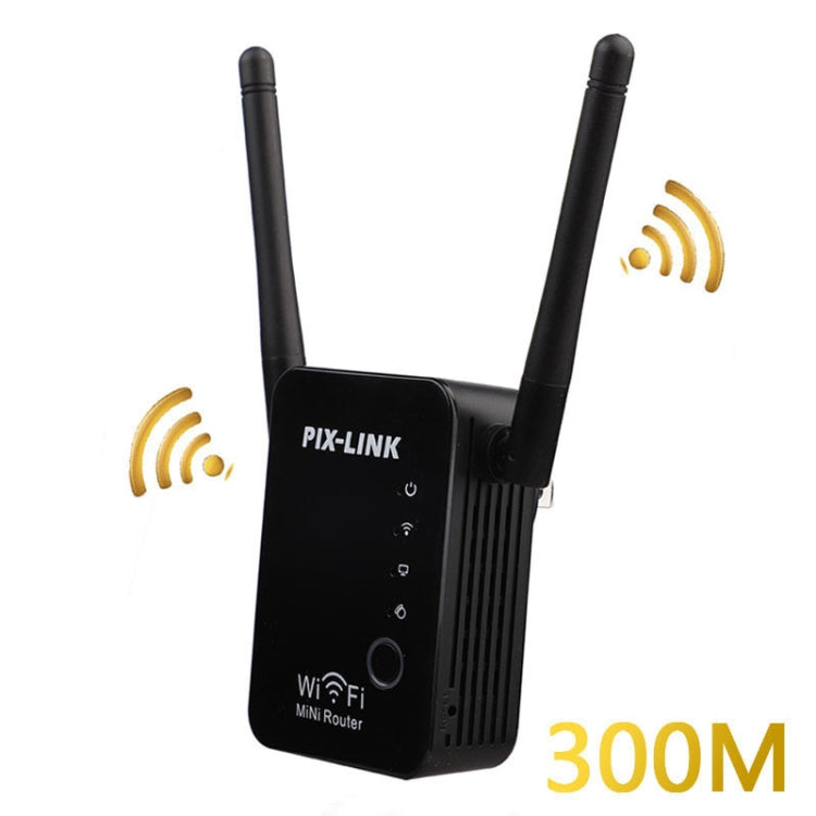 PIX-LINK 2.4G 300Mbps WiFi Signal Amplifier Wireless Router Dual Antenna Repeater(UK Plug) - free shipping - PMC Jewellery - Order now!