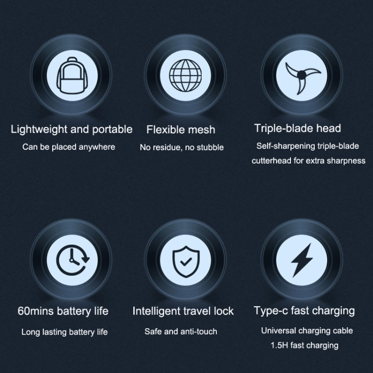 Motorized Men Mini Travel Portable Beard Razor Washable(Green) - Shavers & Accessories by PMC TechLife | Online Shopping South Africa | PMC TechLife | Buy Now Pay Later Mobicred