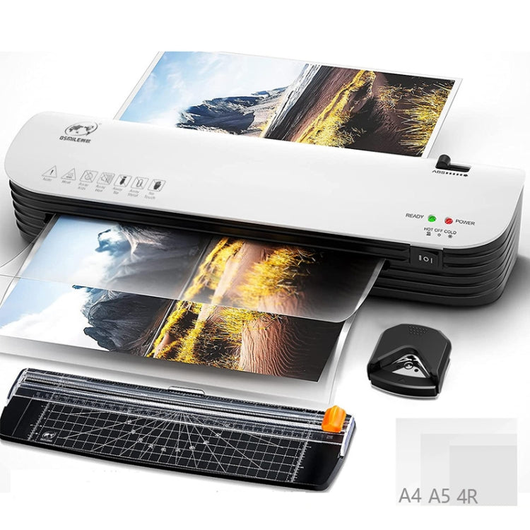 Osmile SL299 A4 Laminator Machine Set With 15 Laminating Pouches Paper Cutter Corner Rounder(UK Plug) - Photo Film Covering Machine by Osmile | Online Shopping South Africa | PMC TechLife | Buy Now Pay Later Mobicred