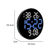 10-Inch Led Digital Wall Clock 2-Color Large Screen Electronic Clock With Temperature Display(Green)
