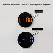10-Inch Led Digital Wall Clock 2-Color Large Screen Electronic Clock With Temperature Display(Green)