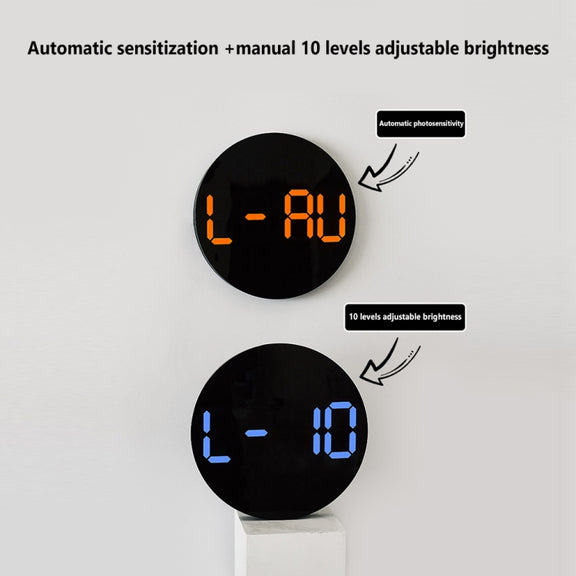 10-Inch Led Digital Wall Clock 2-Color Large Screen Electronic Clock With Temperature Display(Green)