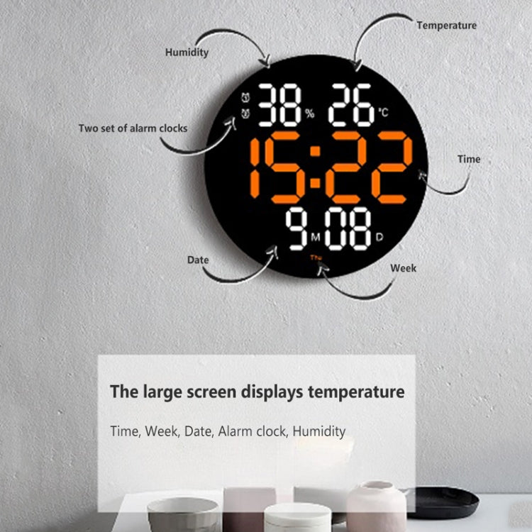 10-Inch Led Digital Wall Clock 2-Color Large Screen Electronic Clock With Temperature Display(Green) - Alarm Clocks by PMc TechLife | Online Shopping South Africa | PMc TechLife | Buy Now Pay Later Mobicred