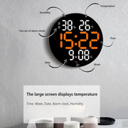 10-Inch Led Digital Wall Clock 2-Color Large Screen Electronic Clock With Temperature Display(Green)