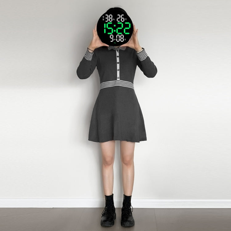 10-Inch Led Digital Wall Clock 2-Color Large Screen Electronic Clock With Temperature Display(Green) - Alarm Clocks by PMc TechLife | Online Shopping South Africa | PMc TechLife | Buy Now Pay Later Mobicred