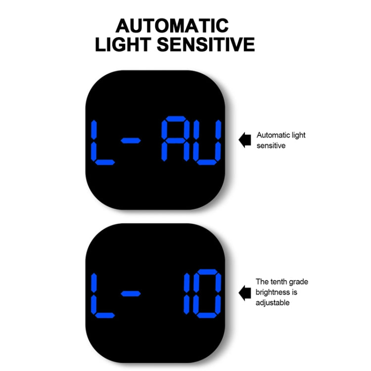 13-Inch LED Acrylic Electronic Clock Large-Screen Square Wall Clock With Timing Temperature Humidity(6632 White Blue)