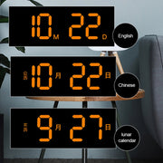 13-Inch LED Acrylic Electronic Clock Large-Screen Square Wall Clock With Timing Temperature Humidity(6632 White Blue)