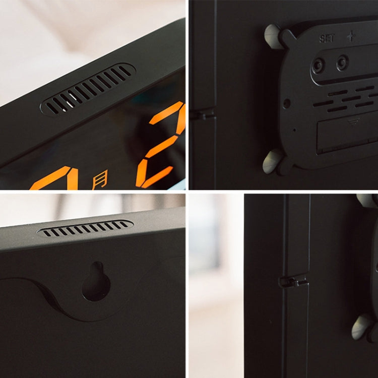 13-Inch LED Acrylic Electronic Clock Large-Screen Square Wall Clock With Timing Temperature Humidity(6632 White Red) - Wall Clock by PMC TechLife | Online Shopping South Africa | PMC TechLife