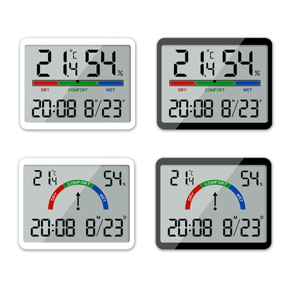 Magnetic LCD Digital Aalarm Clock Large Screen With Temperature Humidity Display(9905 White)