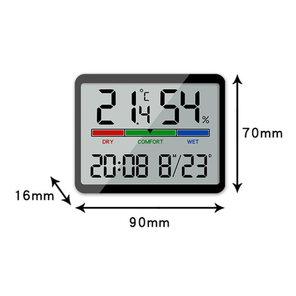 Magnetic LCD Digital Aalarm Clock Large Screen With Temperature Humidity Display(8280 White)