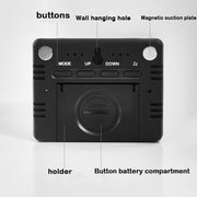 Magnetic LCD Digital Aalarm Clock Large Screen With Temperature Humidity Display(8280 White)