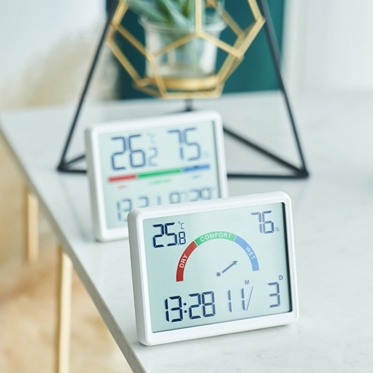Magnetic LCD Digital Aalarm Clock Large Screen With Temperature Humidity Display(8280 White)