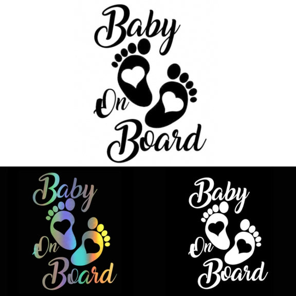 10pcs Baby On Board Warning Car Sticker Reflective Scratch Body Sticker(White)