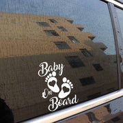 10pcs Baby On Board Warning Car Sticker Reflective Scratch Body Sticker(White)