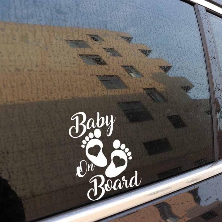 10pcs Baby On Board Warning Car Sticker Reflective Scratch Body Sticker(White)