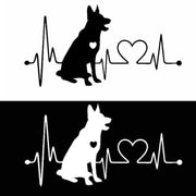 10pcs German Shepherd Cartoon Animal Car Sticker(Black)